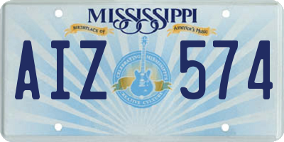 MS license plate AIZ574