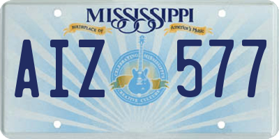MS license plate AIZ577