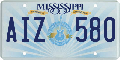MS license plate AIZ580