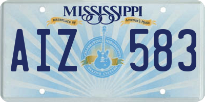 MS license plate AIZ583