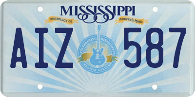 MS license plate AIZ587