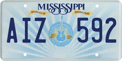 MS license plate AIZ592