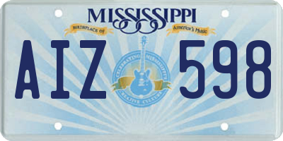 MS license plate AIZ598