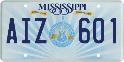 MS license plate AIZ601