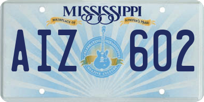 MS license plate AIZ602