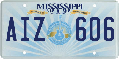 MS license plate AIZ606