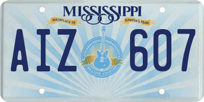 MS license plate AIZ607
