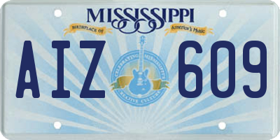 MS license plate AIZ609