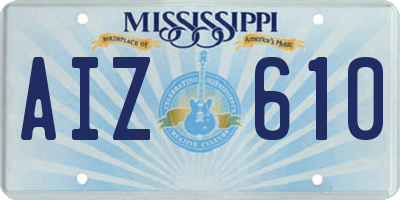 MS license plate AIZ610