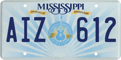 MS license plate AIZ612