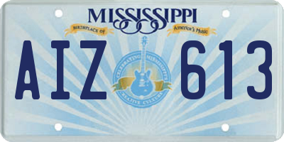 MS license plate AIZ613