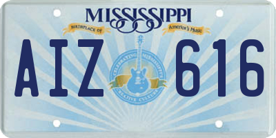 MS license plate AIZ616