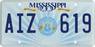 MS license plate AIZ619