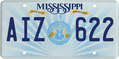 MS license plate AIZ622