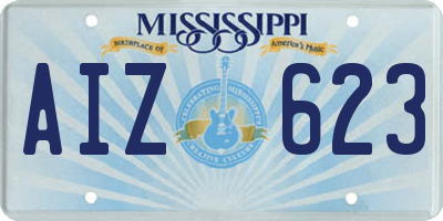 MS license plate AIZ623