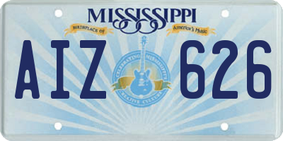 MS license plate AIZ626