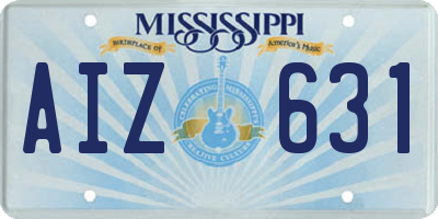 MS license plate AIZ631