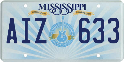 MS license plate AIZ633