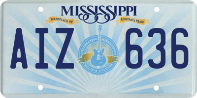MS license plate AIZ636