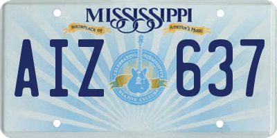 MS license plate AIZ637