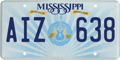 MS license plate AIZ638