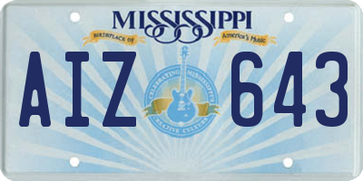 MS license plate AIZ643