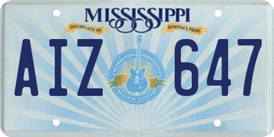 MS license plate AIZ647