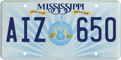 MS license plate AIZ650
