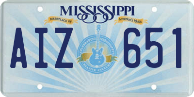 MS license plate AIZ651