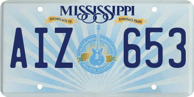 MS license plate AIZ653