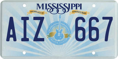 MS license plate AIZ667