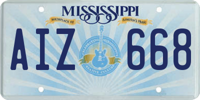 MS license plate AIZ668