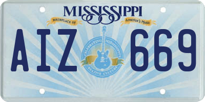 MS license plate AIZ669