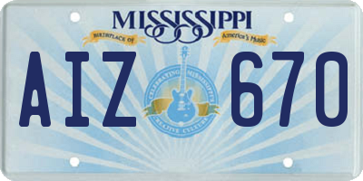 MS license plate AIZ670