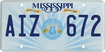 MS license plate AIZ672