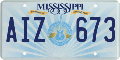 MS license plate AIZ673