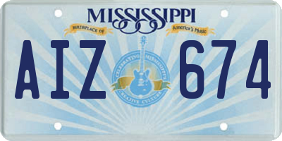 MS license plate AIZ674
