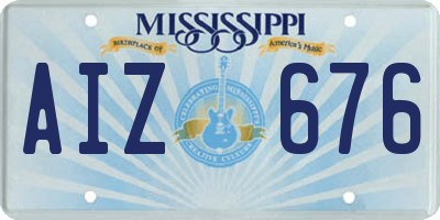 MS license plate AIZ676