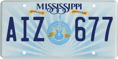 MS license plate AIZ677