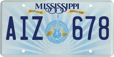 MS license plate AIZ678
