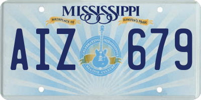 MS license plate AIZ679
