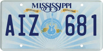 MS license plate AIZ681