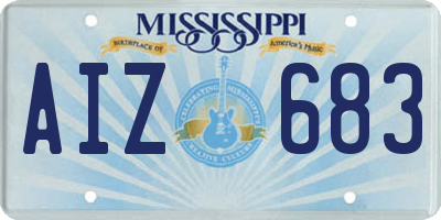 MS license plate AIZ683