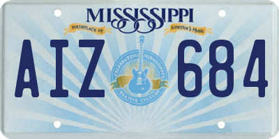 MS license plate AIZ684