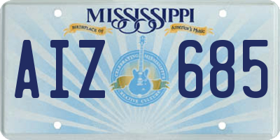 MS license plate AIZ685