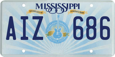 MS license plate AIZ686