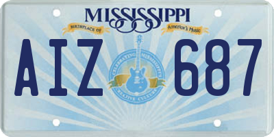 MS license plate AIZ687