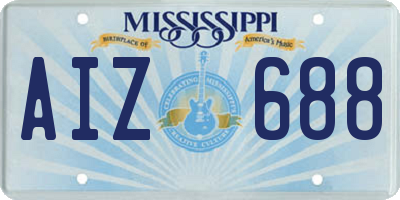MS license plate AIZ688