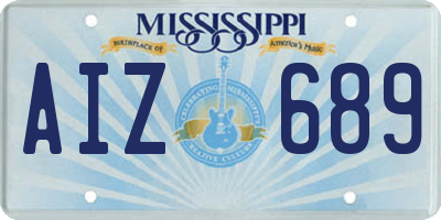 MS license plate AIZ689