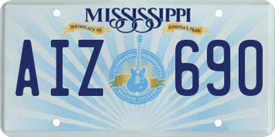 MS license plate AIZ690